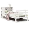 vidaXL Cama com estante sem colch&atilde;o 75x190 cm pinho maci&ccedil;o branco