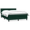 vidaXL Cama com molas/colch&atilde;o 160x220 cm veludo verde-escuro