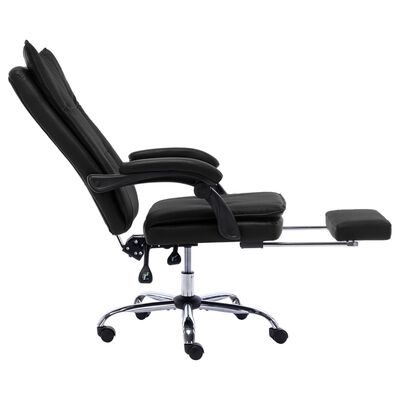 vidaXL Cadeira de escritório em couro artificial preto