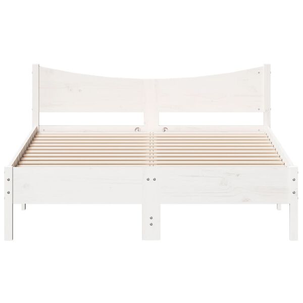 vidaXL Cama sem colch&atilde;o 120x200 cm madeira de pinho maci&ccedil;a branco