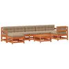 vidaXL Conjunto de Lounge de Jardim 8 unid. Castanho Encerado