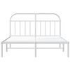 vidaXL Estrutura de cama com cabeceira 140x200 cm metal branco