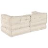 vidaXL Sofá Modular 2 pcs Creme 140 x 70 x 56 cm tecido