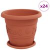 vidaXL Vasos de Plantas 24 pcs Vermelho Tijolo &Oslash; 26 x 21.5 cm Pl&aacute;stico