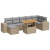 vidaXL 8 pcs conjunto de sof&aacute;s p/ jardim com almofad&otilde;es vime PE bege