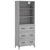 vidaXL Arm&aacute;rio alto 69,5x34x180 cm derivados de madeira sonoma cinza