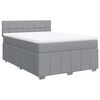 vidaXL Cama com molas/colch&atilde;o 160x200 cm tecido cinzento-claro