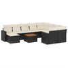 vidaXL 11 pcs conjunto sof&aacute;s de jardim c/ almofad&otilde;es vime PE preto