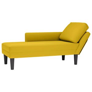 vidaXL Chaise lounge c/almofada/apoio de braços direito veludo amarelo