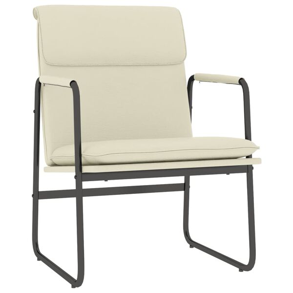 vidaXL Cadeira lounge 55x64x80 cm couro artificial cor creme