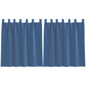 vidaXL Cortinas de voile com la&ccedil;os 2 pcs azul real 140x140 cm
