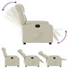 vidaXL Poltrona reclin&aacute;vel el&eacute;trica couro artificial cor creme