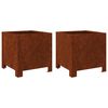 vidaXL Garden Planters 2 pcs 30x30x30 cm a&ccedil;o resistente &agrave;s intemp&eacute;ries