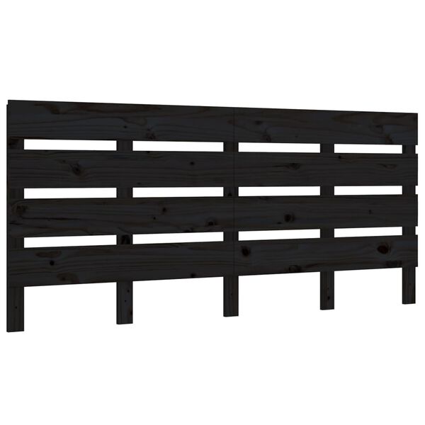 vidaXL Cabeceira de cama 180x3x80 cm pinho maci&ccedil;o preto