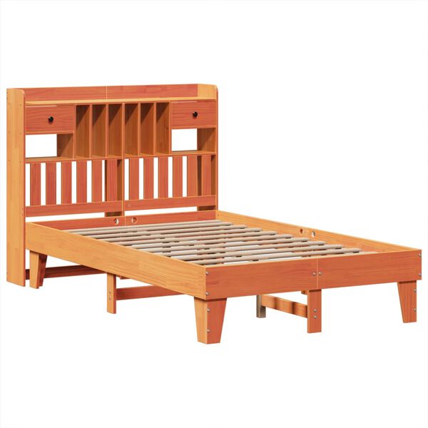 vidaXL Cama sem colch&atilde;o 120x190 cm madeira pinho maci&ccedil;a castanho-mel