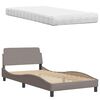 vidaXL Cama com colch&atilde;o Hanko 100x200 cm tecido cinzento-acastanhado