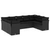 vidaXL 9 pcs conjunto de sof&aacute;s p/ jardim c/ almofad&otilde;es vime PE preto