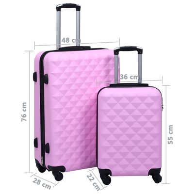 vidaXL Conjunto de malas de viagem estojo rígido 2 pcs ABS rosa
