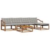 vidaXL Conjunto de Sof&aacute;s para Exterior 6 pcs Cinza Natural e Claro