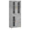 vidaXL Arm&aacute;rio alto 69,5x34x180 cm derivados de madeira cinza cimento