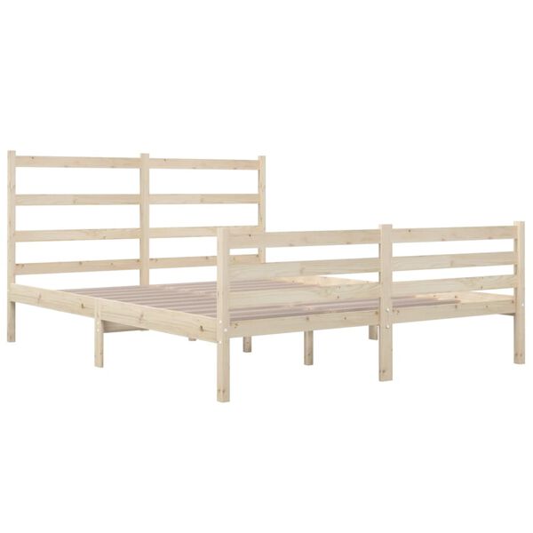 vidaXL Estrutura de cama pequena casal 120x190 cm pinho maciço