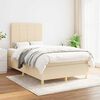 vidaXL Cama boxspring com colch&atilde;o 120x190 cm tecido cor creme