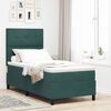 vidaXL Cama Box Spring LED com colch&atilde;o Verde Escuro 90 x 190 cm Veludo