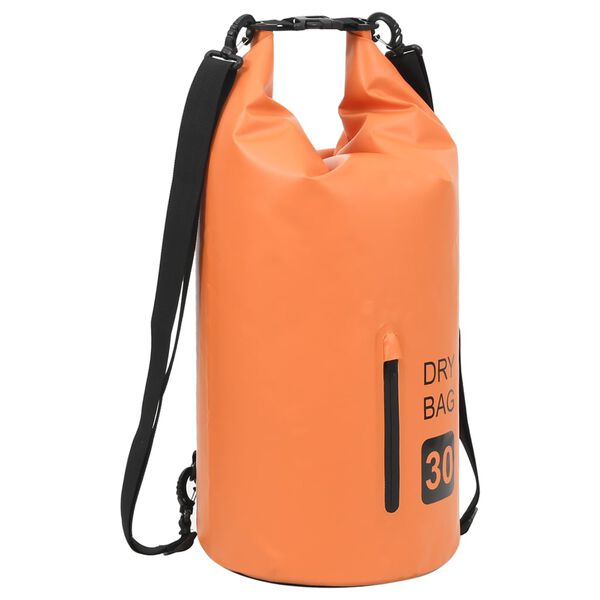 vidaXL Bolsa imperme&aacute;vel com fecho 30 L PVC laranja
