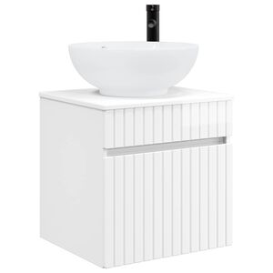 vidaXL Vanidade de Pia de Parede Branco Brilhante 49 x 44,5 x 66,5 cm