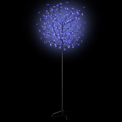 vidaXL Árvore de Natal 200 LED flor cerejeira luz branco azulado 180cm