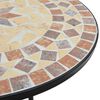 vidaXL Conjunto de bistrô mosaico ferro e cerâmica terracota e branco