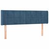 vidaXL Cabeceira de cama c/ abas tecido 147x16x78/88cm azul-escuro