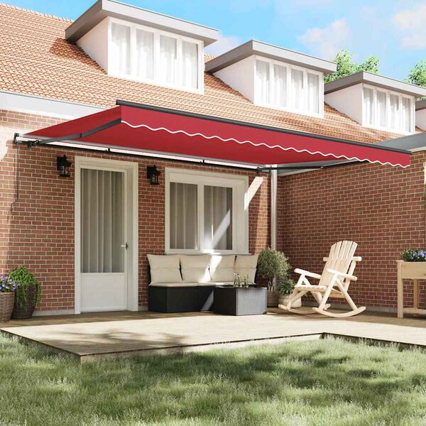vidaXL Toldo Retr&aacute;til Manual Vermelho 450 &times; 350 cm Poli&eacute;ster e A&ccedil;o