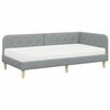 vidaXL Estrutura de Cama de Canto Cinzento-claro 100 x 200 cm tecido