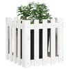 vidaXL Vaso de jardim c/ design cerca 50x50x50 cm pinho maci&ccedil;o branco