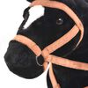 vidaXL Cavalo de peluche de montar preto