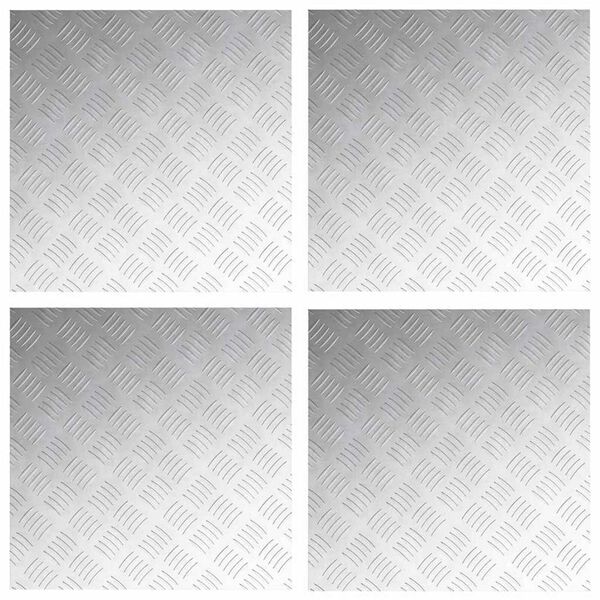 vidaXL Degrau Quadrado 4 pcs Prateado 50 x 50 cm Alum&iacute;nio