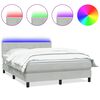vidaXL Cama box spring c/ colch&atilde;o e LED 140x210 cm veludo cinzento-claro