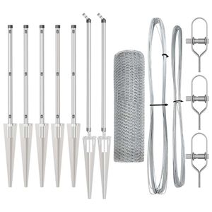 vidaXL Poste de Cerca Prateado