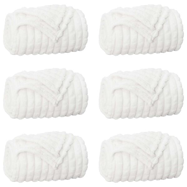 vidaXL Cobertores de Sof&aacute; 6 pcs Branco 200 x 150 cm L&atilde;