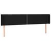 vidaXL Cabeceira de cama c/ abas tecido 163x16x78/88 cm preto