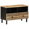 vidaXL M&oacute;vel de TV 70x33,5x46 cm madeira mangueira &aacute;spera maci&ccedil;a preto