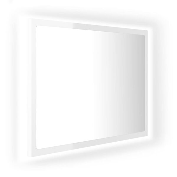 vidaXL Espelho casa banho c/ LED 60x8,5x37cm acrílico branco brilhante