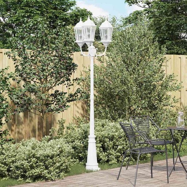 vidaXL Luz de Jardim Branco 235 cm Alumínio