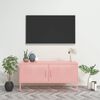 vidaXL Móvel de TV aço 105x35x50 cm rosa