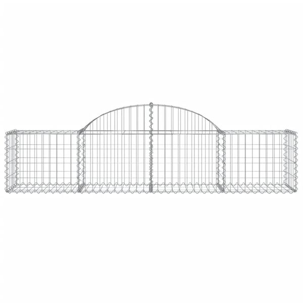 vidaXL Cestos gabi&atilde;o arqueados 6 pcs 200x50x40/60 cm ferro galvanizado
