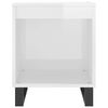 vidaXL Mesa de cabeceira 40x35x50cm derivados madeira branco brilhante