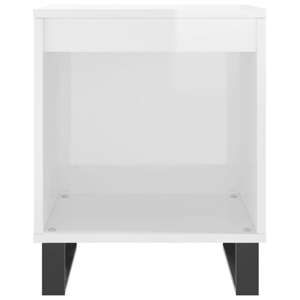 vidaXL Mesa de cabeceira 40x35x50cm derivados madeira branco brilhante