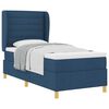 vidaXL Cama Box Springs com Colch&atilde;o Cinza Escuro 90x190 cm Azul tecido