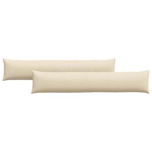 vidaXL Travesseiros de Sof&aacute; 2 pcs Creme 200 x 40 cm tecido